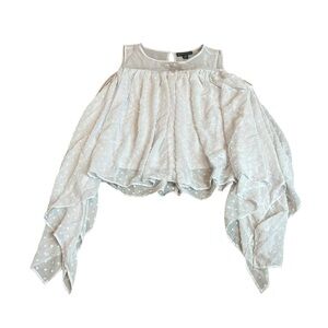 BOLD ELEMENTS drapey white blouse
